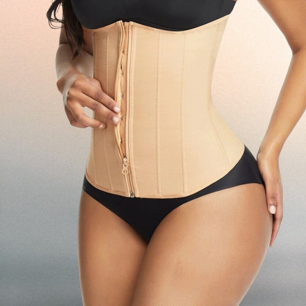 Zipper Closure 9-Steel Bone Waist Trainer Corset - Hourglass Sculpt - Picture 3 of 9
